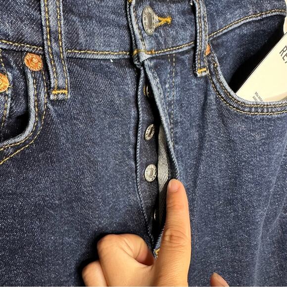 Re/Done 90s High Rise Ankle Crop Dark Rinse - Picture 8 of 9